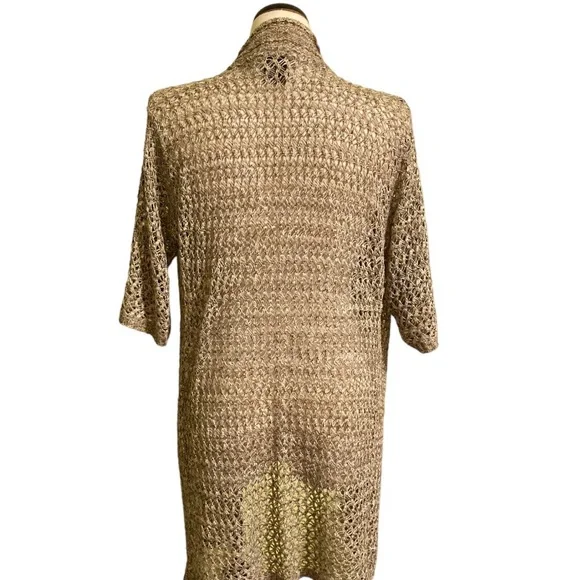 N. Direction long cardigan, heather barley, tan, size XL - Picture 2 of 4